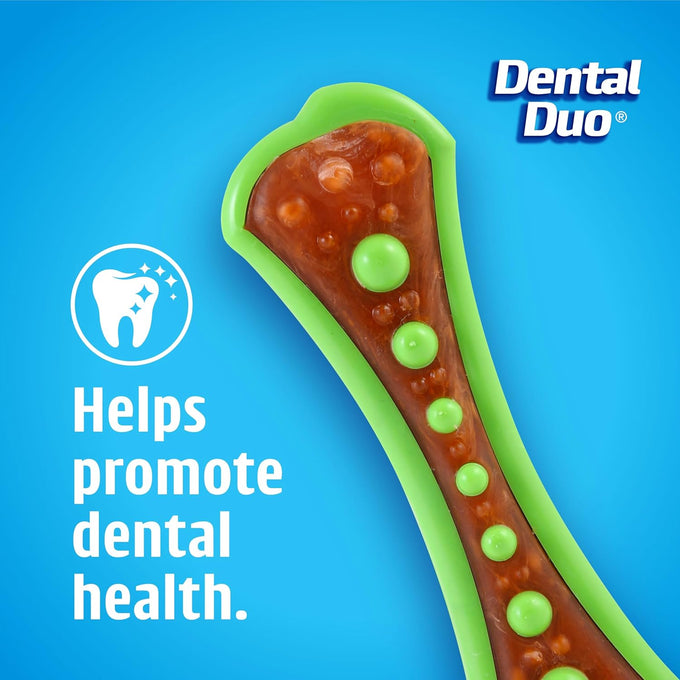 Hartz Chew 'n Clean Dental Duo Dog Treat & Chew Toy - Large, 3 Pack, Color Varies