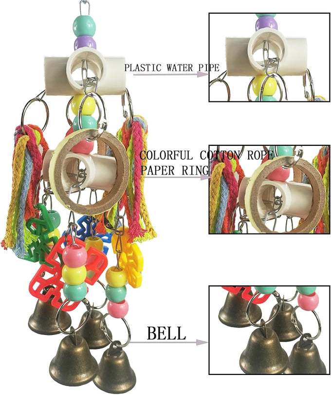Parrot toys, bird hanging chew toys, for African Grays, Cockatoos, and Amazon parrots, small and medium-sized bird toys