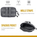 onetigris edc horizontal molle pouch for tool treat med - 500d nylon - tactical black coyote brown