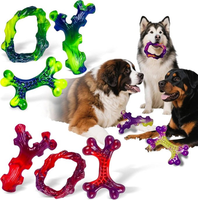 Frienhund tough nylon dog toys 3 pack for aggressive chewers, durable dog bones for medium large breeds