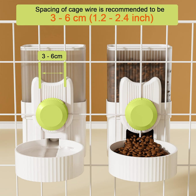 lemtrflo rabbit feeder for cage hanging automatic cat feeder water dispenser ferret cage accessories