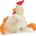 goDog Checkers Fat Rooster Squeaky Plush Dog Toy with Chew Guard Technology - White, Large Model, Soft and Durable Design