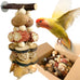 natural apple wood parrot chew toy multi-functional cage hanging foraging toy for small medium birds