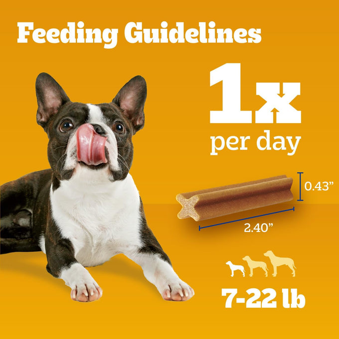Pedigree Dentastix original dental chews for small toy breed dogs with real chicken, 108 treats, 1.63 lb bag