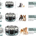 Siedihit grey small dog cat playpen, portable pop up enclosure kennel with carrying case for dogs cats rabbits