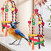 Multicolored wooden bird toys for medium and small birds, perfect for parakeet, parrot, conure, cockatiel, and budgies.
