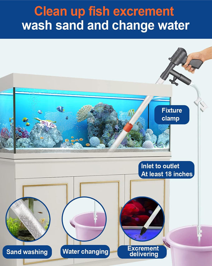 qzq aquarium gravel vacuum cleaner tools fish tank cleaning kit for aquarium thermometers fish net kit