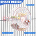 bnosdm pink creative bird feeder with seed food rotating wheel for parrot puzzle toys