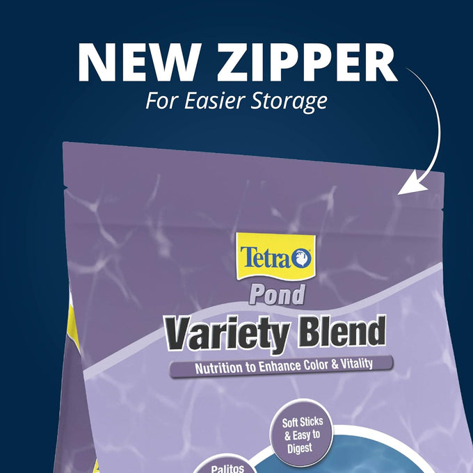 TetraPond Variety Blend pond fish food for Goldfish and Koi, 2.25 pound pack, yellow