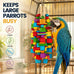 Natural Wood XL Parrot Toy, 20 in Stainless Steel Chain Hanging for Macaws, Cockatoos, African Greys, and Large Parrots
