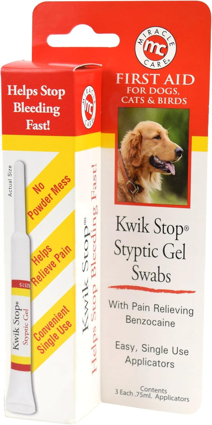 Miracle Care Kwik Stop Styptic Powder for Pets, 0.5 Ounce, Fast Acting Blood Stop with Pain Relief