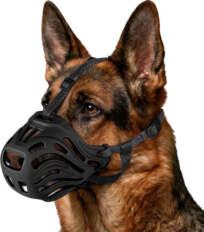 Soft, Breathable Dog Muzzle Suitable for Daily Use, Adjustable Basket Design Prevents Chewing and Biting