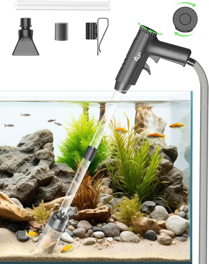 aqqa 6 in 1 automatic fish tank cleaning kit gravel vacuum for aquarium 320gph 20w