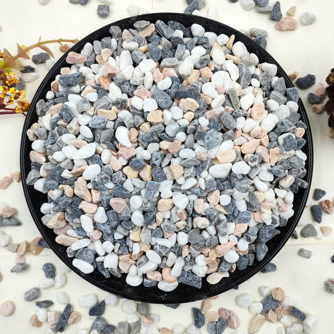 yizm 2lb succulent cactus gravel pebbles natural decorative polished stones 1/5 inch mixed color