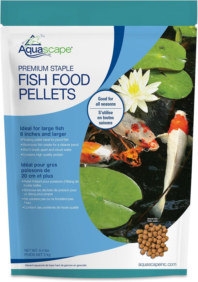Aquascape Premium Staple Fish Food Pellets, Medium Pellet, 2.2 Pounds for Small to Medium Pond Fish