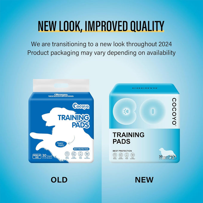 COCYO 30-count dog training pads with super absorbent technology for puppy potty training, leak-proof protection, and odor control
