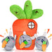 Carrot and Bunny Squeaky Dog Puzzle Toy Set, 4 Pack, Interactive Dog Toys for Small Medium Dogs, Training and Cleaning