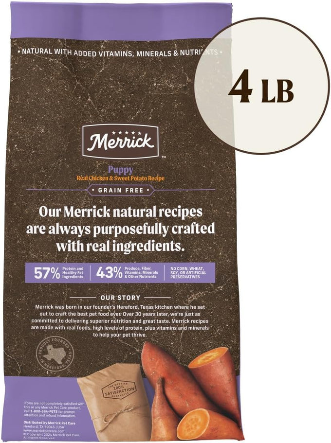 Merrick Premium Grain-Free Dry Puppy Food, Chicken & Sweet Potato
