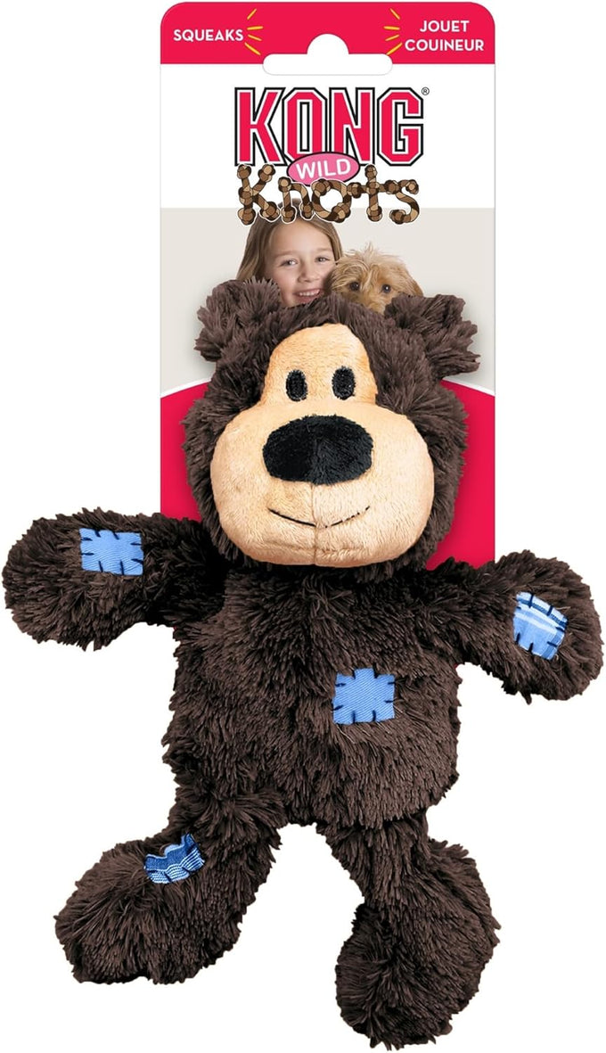 KONG Wild Knots Bear Assorted Colors Small Medium Dogs XS SM ML XL