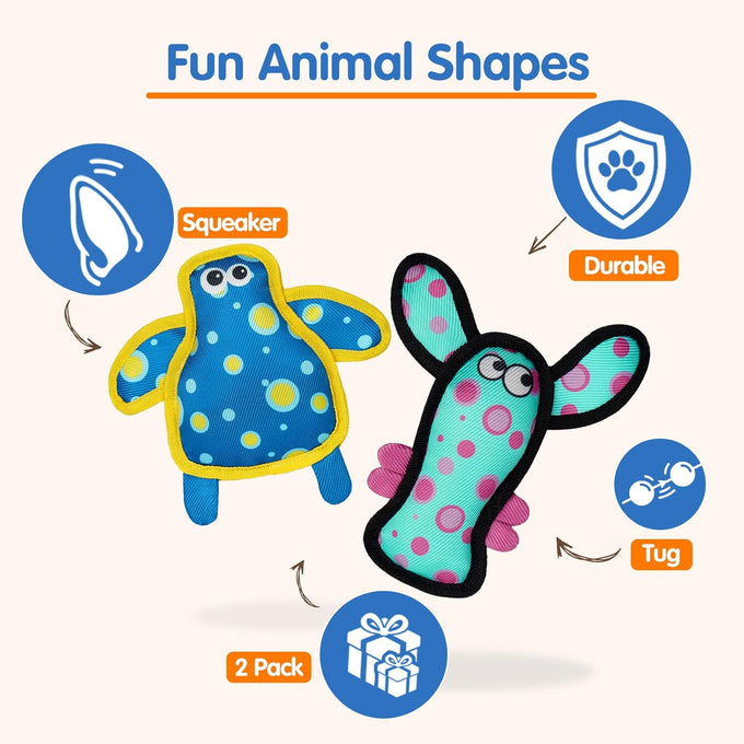 turtles & lobsters small dog toys cute colorful indoor play durable fabric non-shedding material