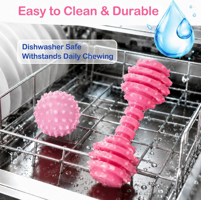 6 pack cute pink small dog toys for puppies, upgraded soft durable chew toys for small dogs
