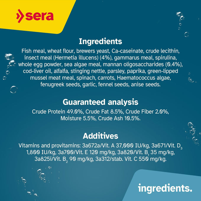 sera Vipan Tropical Flakes XL 7.4 oz premium staple food for large surface-feeding ornamental fish