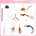 maiguangta interactive bird simulation cat toy set with detachable feathers and suction cups, 6 pcs cat wand toys