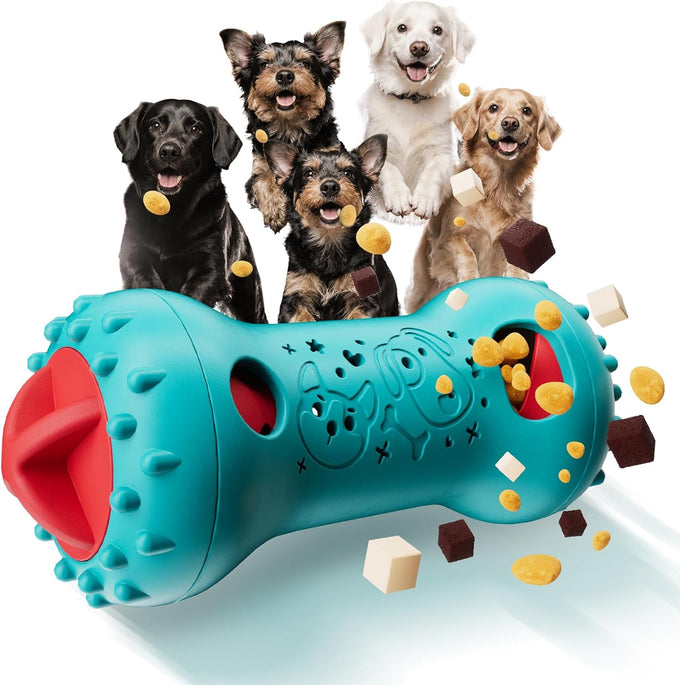 knitly rigid nylon adjustable treat dispensing dog toy for large and small breeds