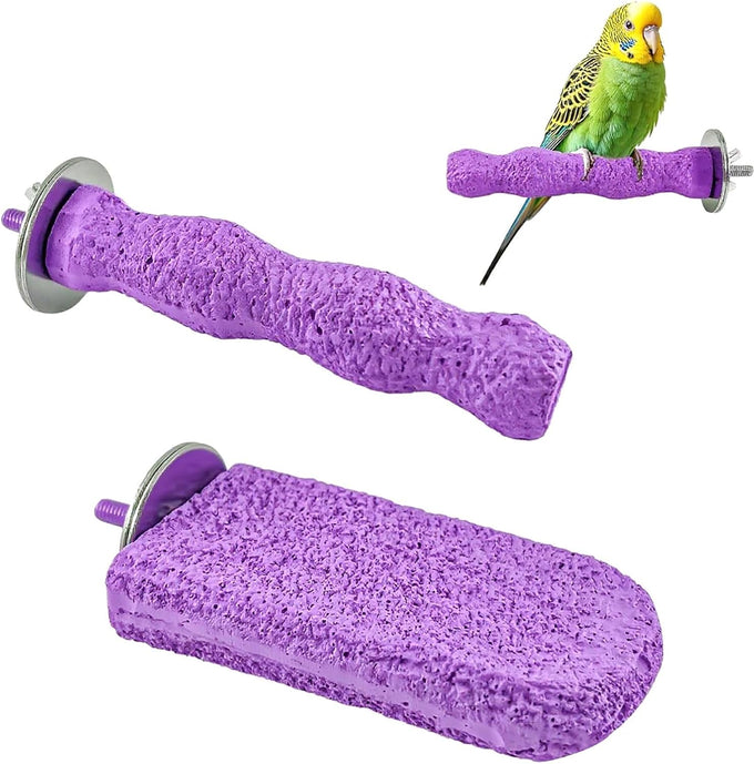 2PCS bird beak grinding stones for parrots, non-slip claw trimmers, chew toys for cockatiels, budgies, conures, and more