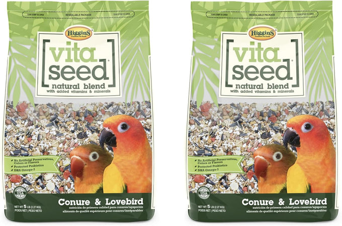Higgins Vita Seed Natural Blend Conure Lovebird Food 2 Pack 10 Lbs