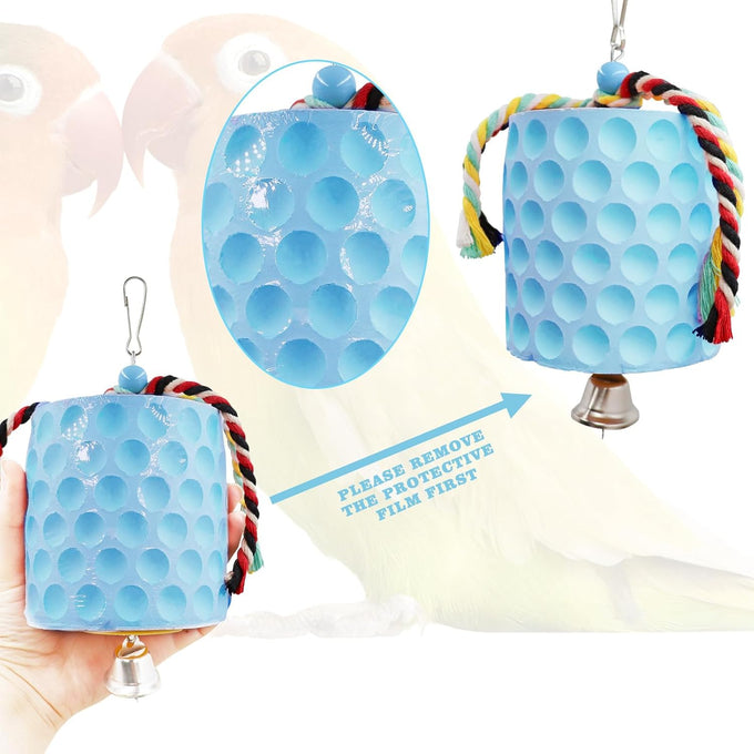 African Grey, Amazon Parrot, and Cockatiel beak grinder toy with bells for cage