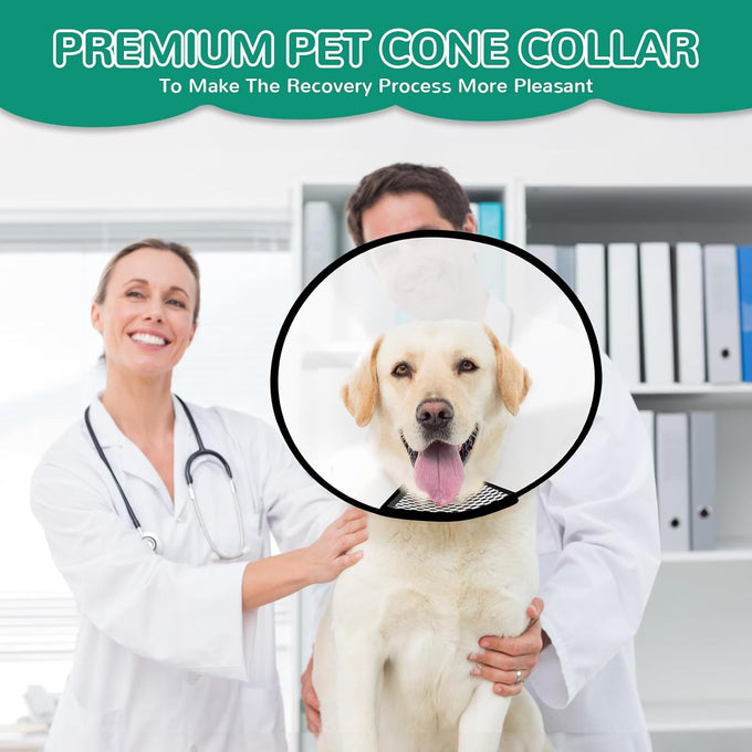 Gladog Soft Dog Cone Collar Set (3 Sizes) - XL Single Size - Adjustable E Collar for Post-Surgery Recovery