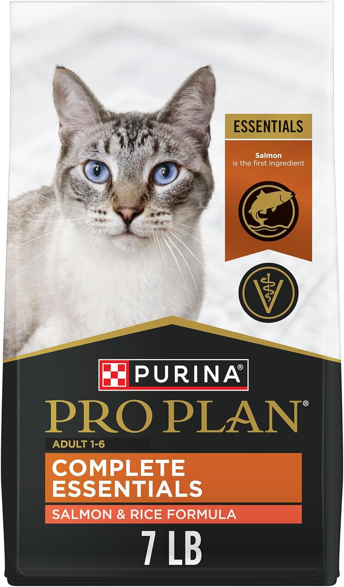 Purina Pro Plan High Protein Cat Food with Salmon and Rice Formula, 7 lb Bag, Probiotics for Cats