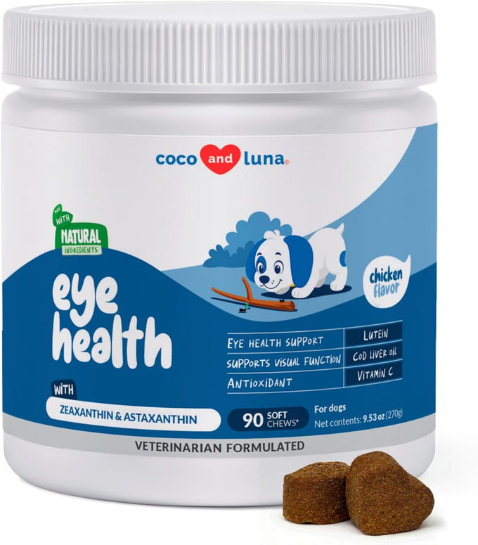 Eye Support for Dogs, 90 Soft Chews, with Cod Liver Oil and Omega 3 Fatty Acids