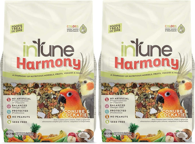 Higgins 2-Pack Intune Harmony Food for Small Parrots, 2 Pounds Each