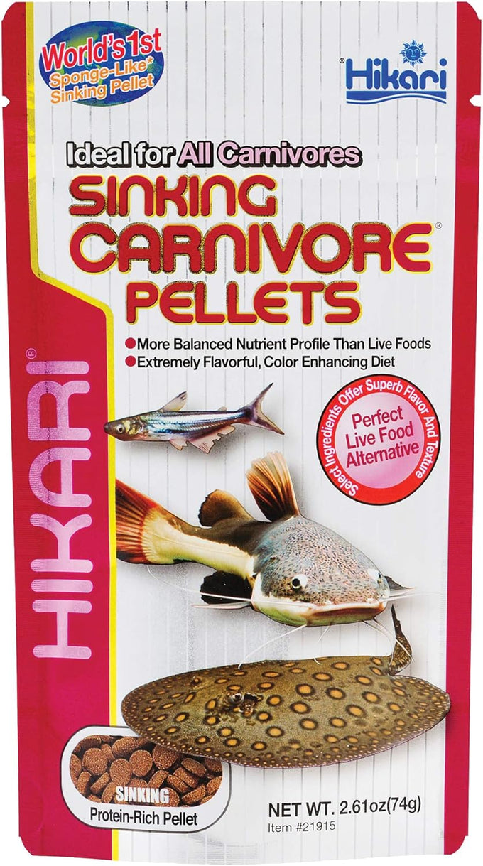 Hikari Sinking Carnivore Pellets for Pets, 2.61-Ounce, Premium Protein Fish Food for Daily Diet