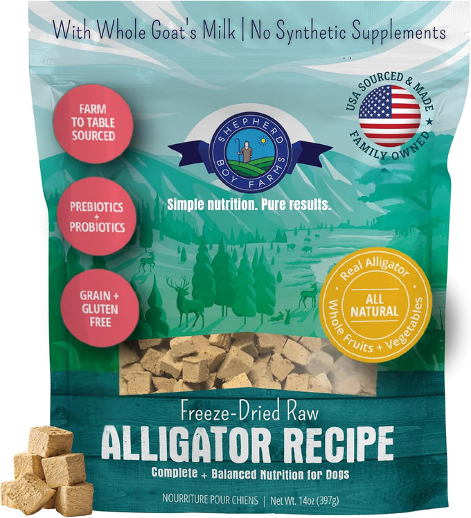 Shepherd Boy Farms Freeze Dried Raw Dog Food Rabbit Recipe All Natural High Protein Complete Meal 14oz Made in USA