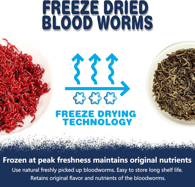 Jadingsfram freeze dried bloodworms fish food for freshwater saltwater tropical fish aquarium