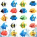 Weewooday 20 Pcs Artificial Moving Fishes Plastic Floating Lifelike Fish Tank Ornaments Aquarium Decorations Assortment