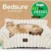 Bedsure 24inch ComfyFleece Cute Cat Couch for Indoor Cats, Cream, Removable Washable Cover and Supportive Pet Sofa