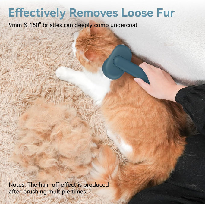 aumuca skin friendly slicker brush for dogs & cats with self-cleaning button, gentle pet grooming tool