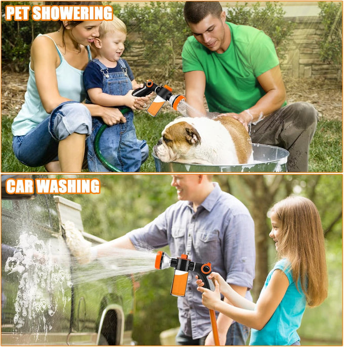 ksszzco dog washer hose attachment with 8 spray patterns and 3.5oz soap dispenser for pet showering