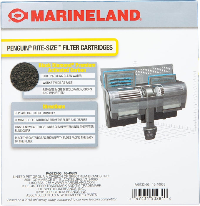 Marineland Rite-Size Penguin Bio-Wheel Filter Cartridges, C-Size, 6-Count, Replacement, US Made