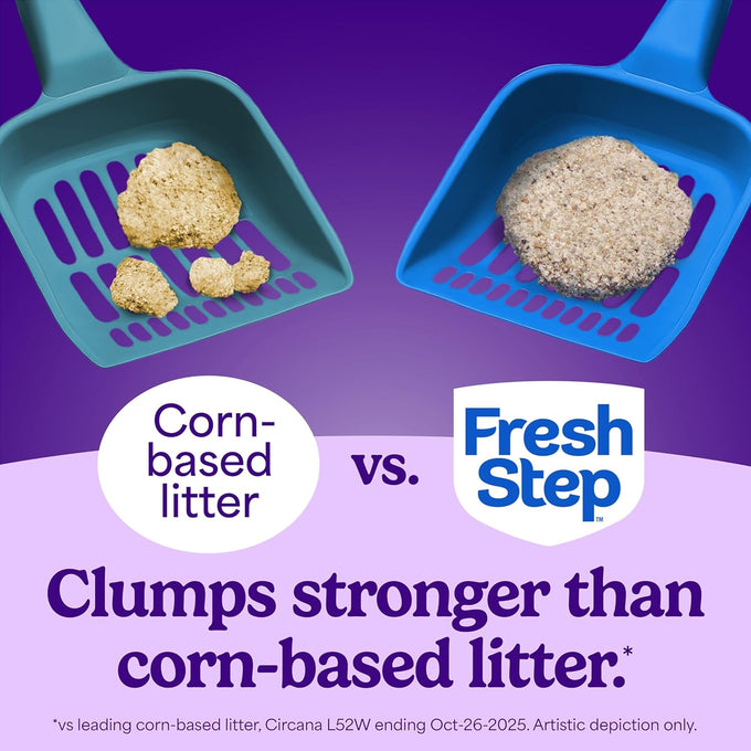 fresh step advanced clean paws low-tracking clumping litter with febreze freshness, 37 lbs, 2 x 18.5 lb, multi cat formula