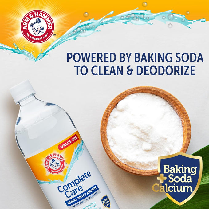 Arm & Hammer Complete Care Dog Dental Water Additive with Baking Soda and Calcium for Daily Oral Health and Fresh Breath, 16 Fl Oz