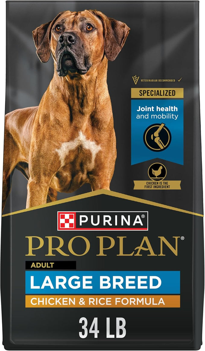 Purina Pro Plan High Protein Large Breed Dog Food, Chicken & Rice - 34 lb