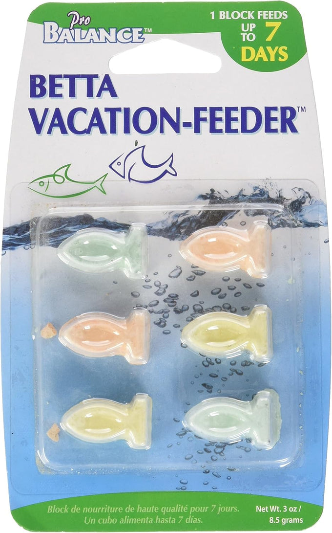 Penn Plax Pro Balance 7-Day Betta Blocks Fish Food, 0.75" x 0.5" x 0.25" blocks, high-quality nutrition