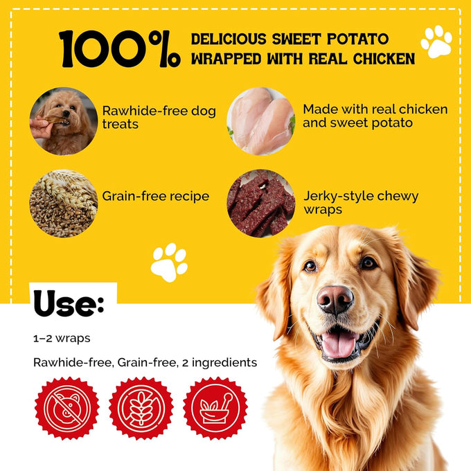 Beefeaters sweet potato chews 28 oz resealable bag rawhide-free jerky chews grain-free dog treats no corn wheat gluten