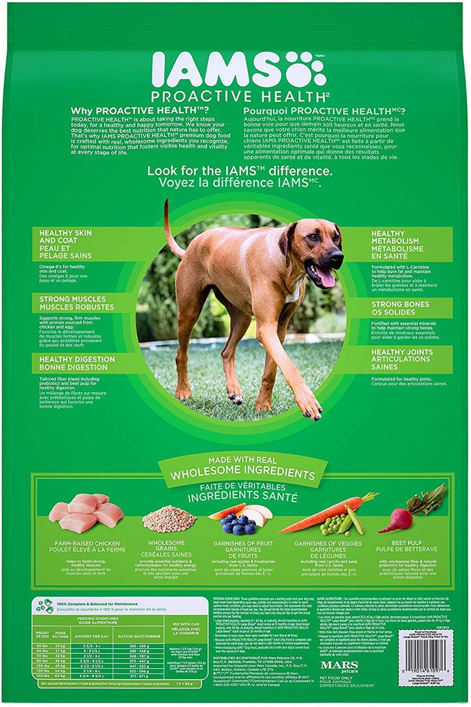 IAMS Proactive Health Large Breed Dry Dog Food, Chicken, 30 lb