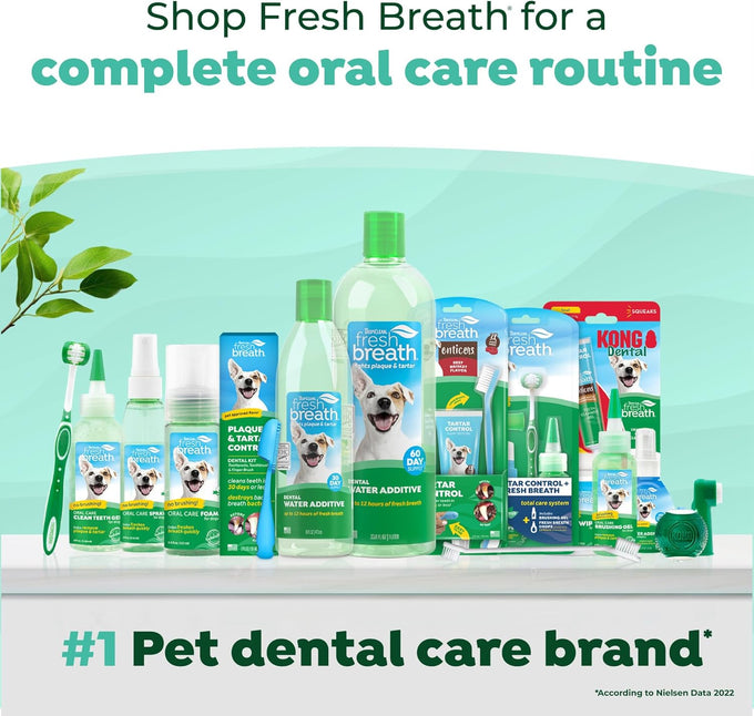 TropiClean Fresh Breath Water Additive for Dogs, 33.8oz, VOHC Accepted, No Toothpaste or Toothbrush Required